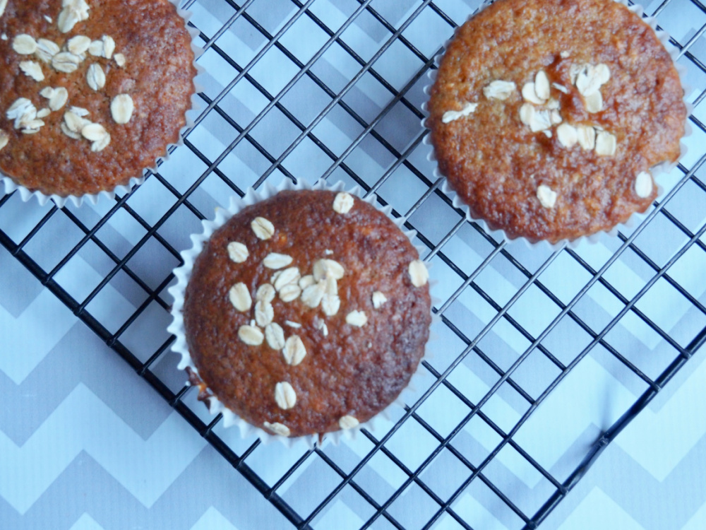 marmalade muffins on cooling rack from above