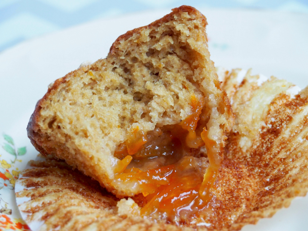 inside sticky marmalade muffin