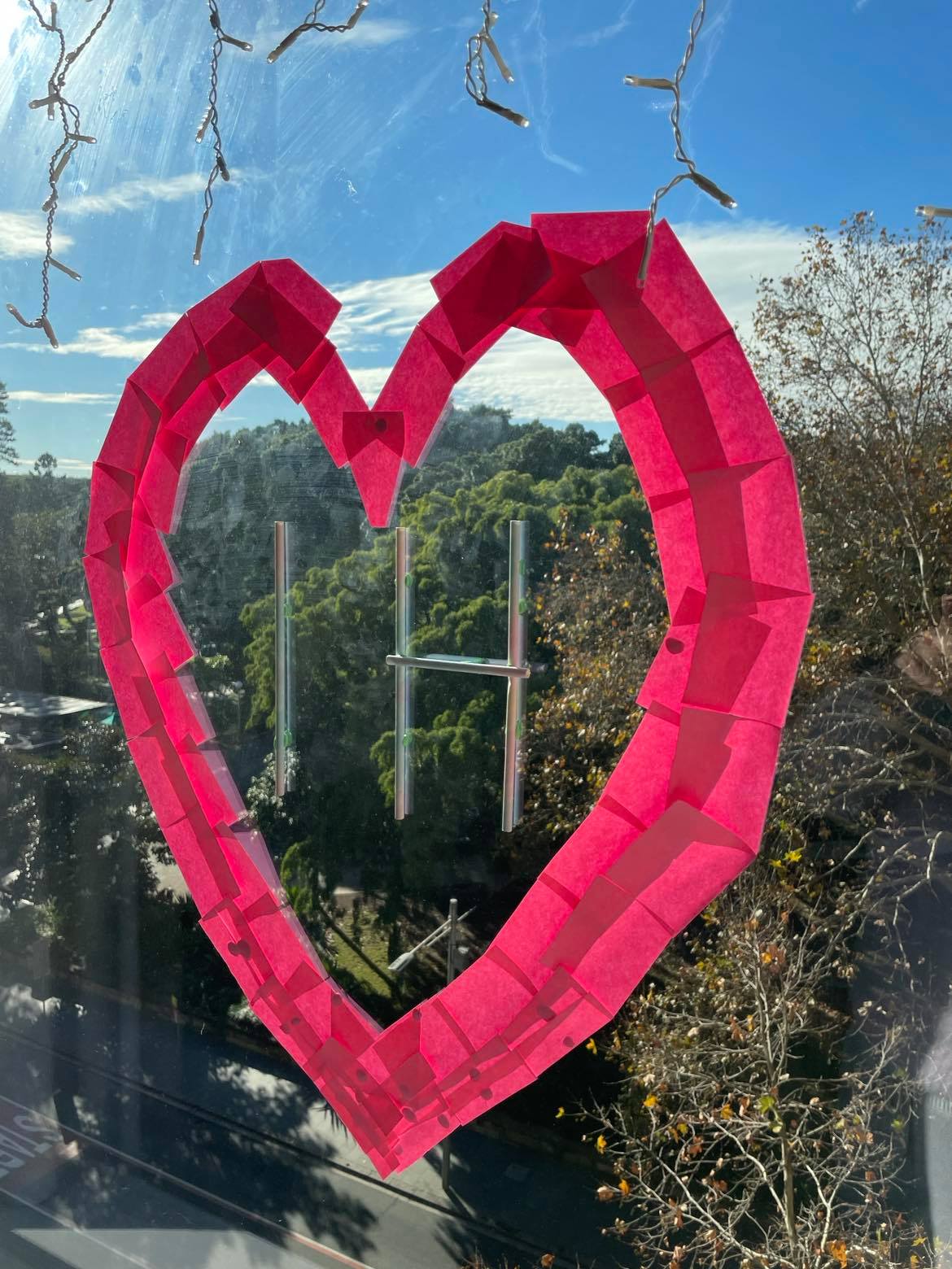 heart shape on window