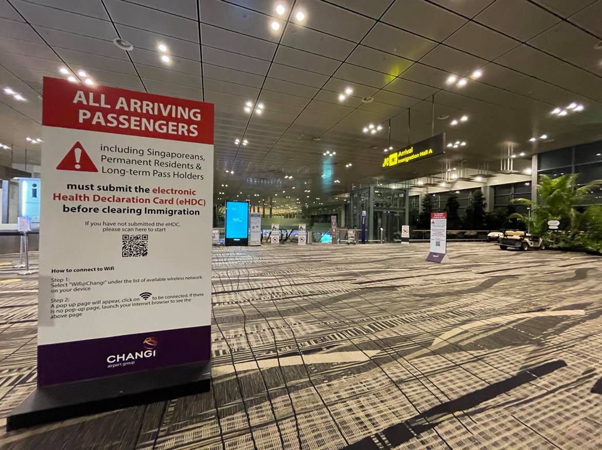 empty changi airport arrivals