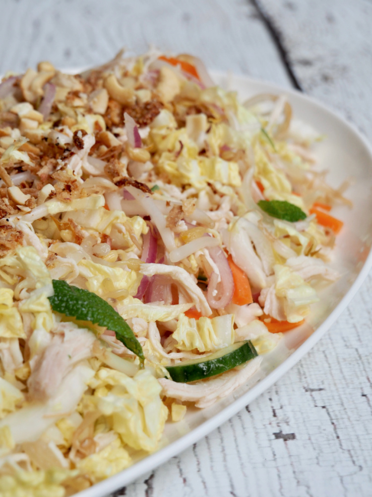 Asian Style Chicken Salad on platter