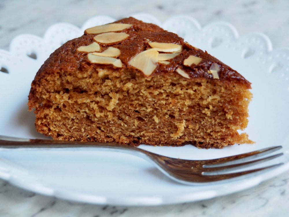 slice of dairy free honey cake 