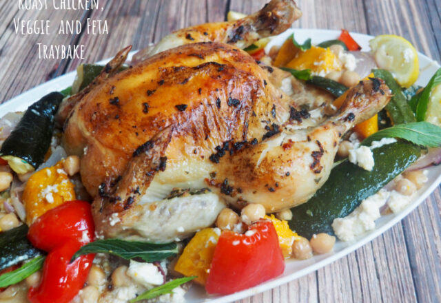 Roast Chicken, Veggie and Feta Traybake