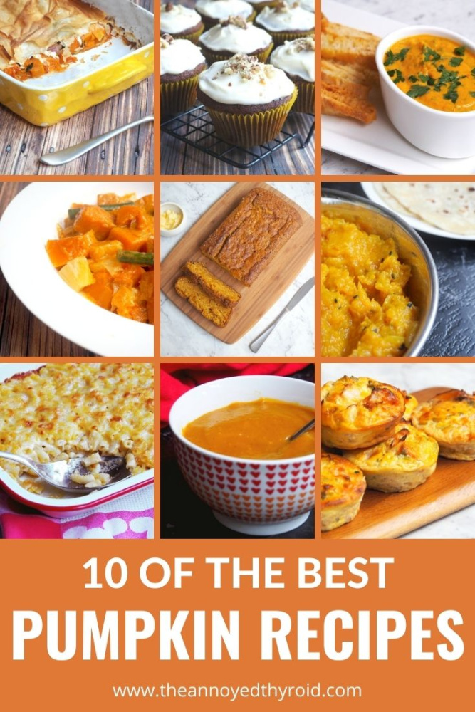 collage of 9 pumpkin recipes