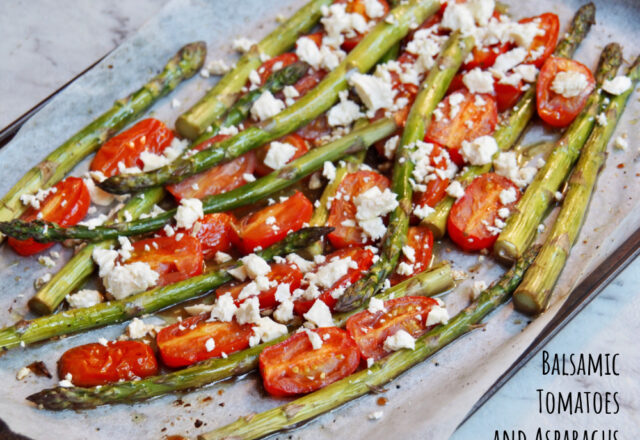 Roasted Balsamic Tomatoes and Asparagus