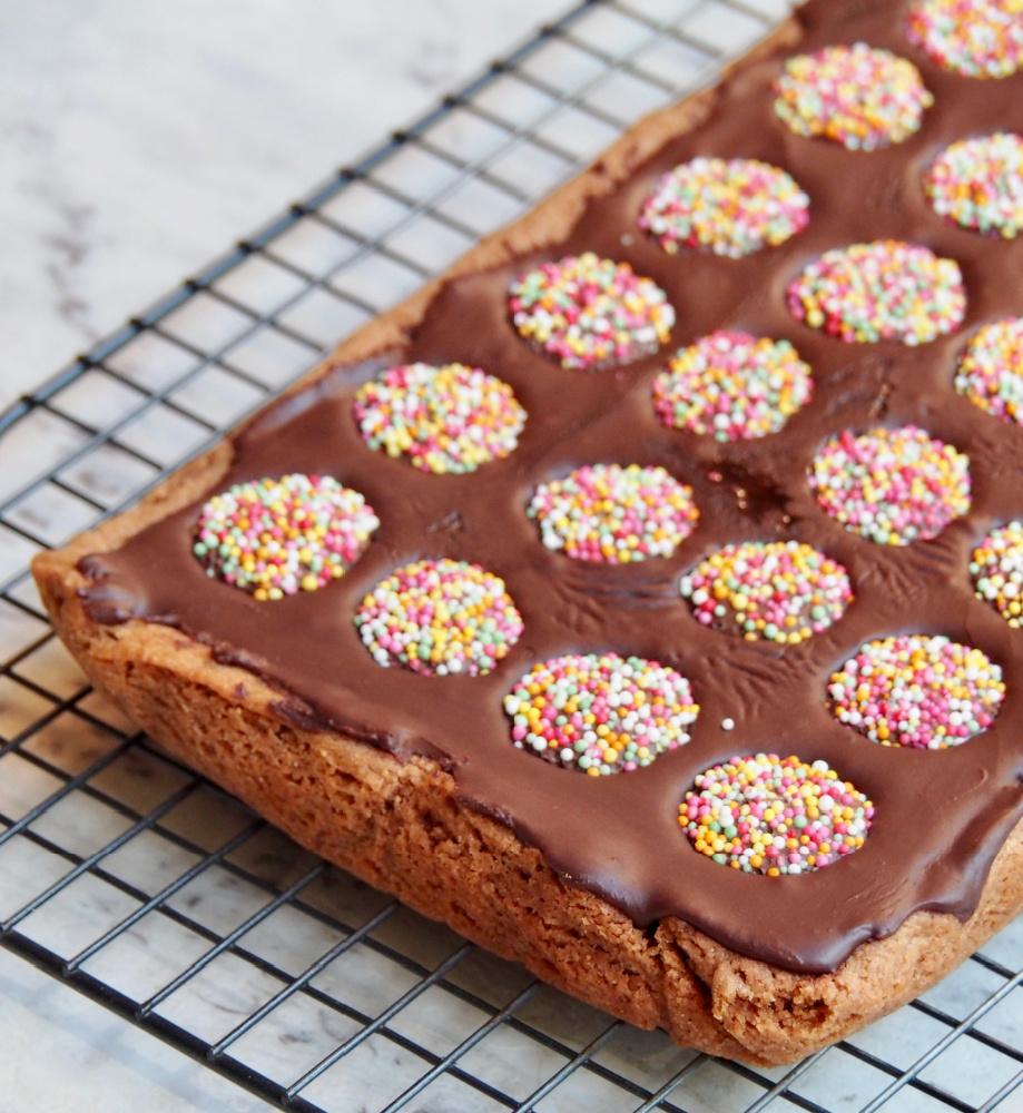 melt and mix weetbix slice on cooling rack