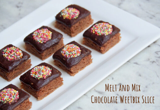 Melt and Mix Chocolate Weetbix Squares