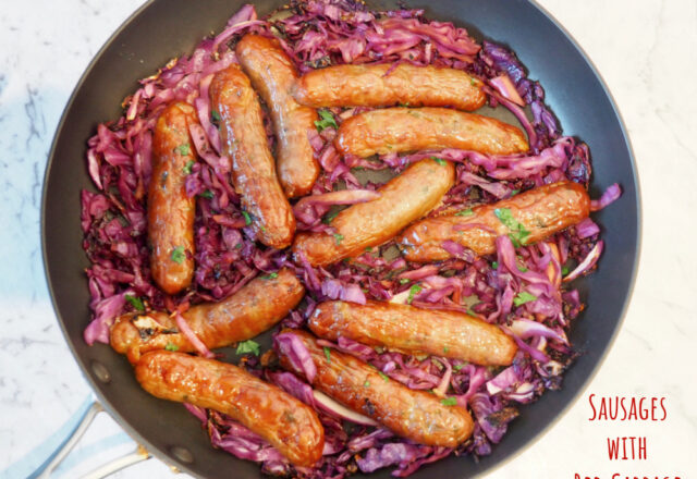 Sausages with Red Cabbage