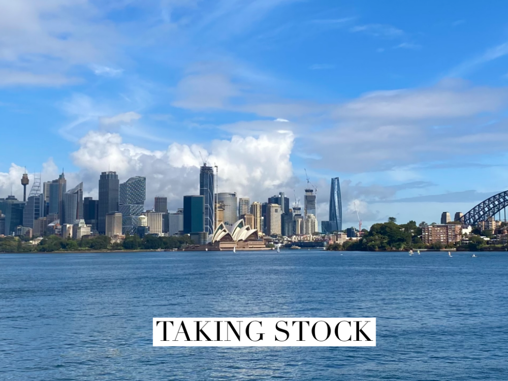 looking across the harbour to the sydney skyline