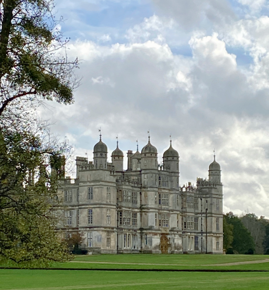 looking ahead to Burghley house in the distance