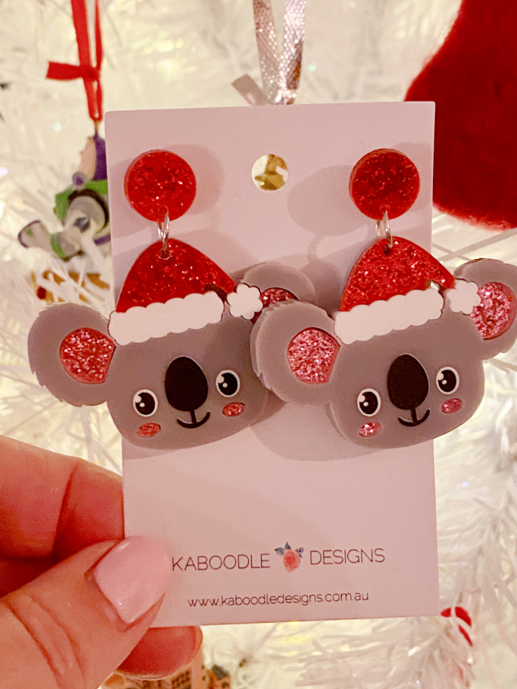 xmas koala earrings