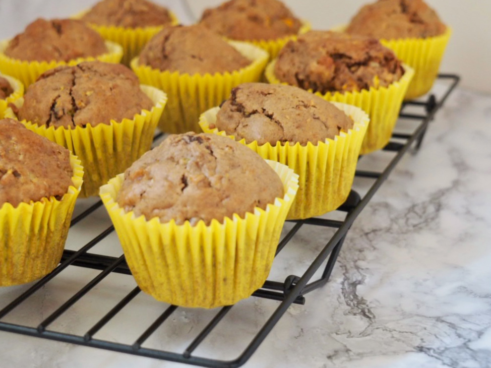 courgette cupcakes on a cooling rack