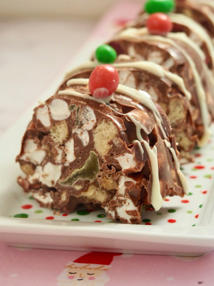 rocky road wreath cut into slices