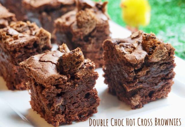Double Chocolate Hot Cross Brownies